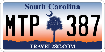 SC license plate MTP387
