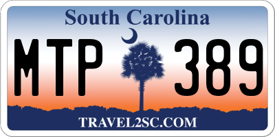 SC license plate MTP389