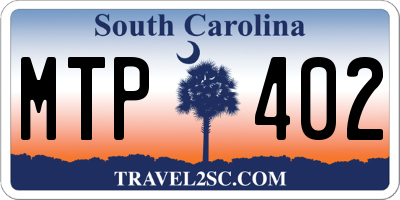 SC license plate MTP402