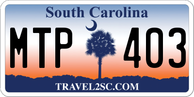 SC license plate MTP403
