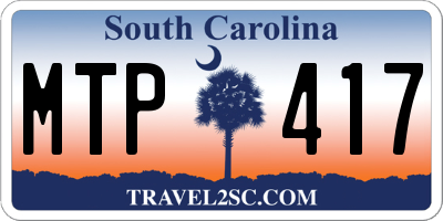 SC license plate MTP417