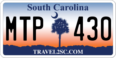 SC license plate MTP430