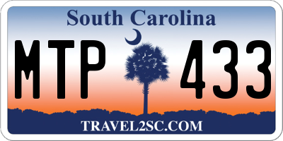 SC license plate MTP433