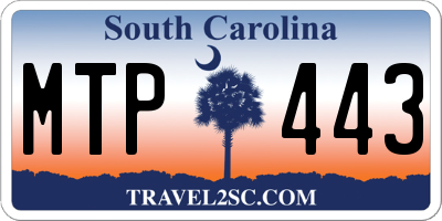 SC license plate MTP443