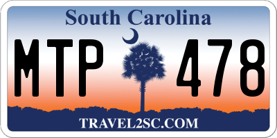 SC license plate MTP478
