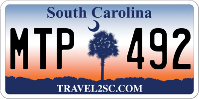 SC license plate MTP492