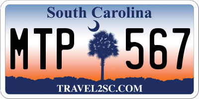 SC license plate MTP567