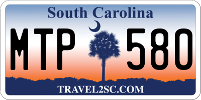 SC license plate MTP580