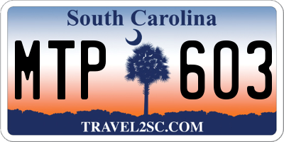SC license plate MTP603