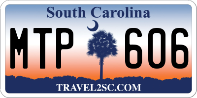 SC license plate MTP606