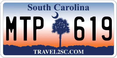 SC license plate MTP619