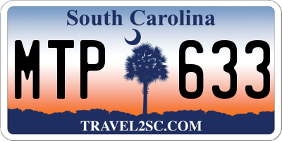 SC license plate MTP633