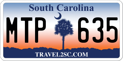 SC license plate MTP635
