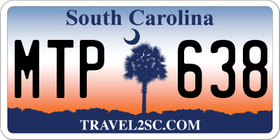 SC license plate MTP638