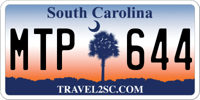SC license plate MTP644