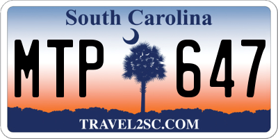 SC license plate MTP647