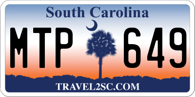 SC license plate MTP649