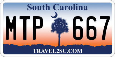 SC license plate MTP667