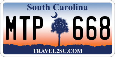 SC license plate MTP668