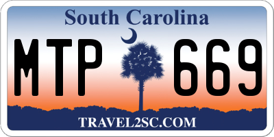 SC license plate MTP669