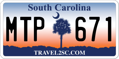 SC license plate MTP671