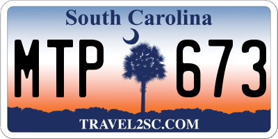 SC license plate MTP673
