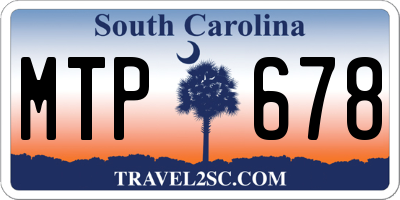 SC license plate MTP678