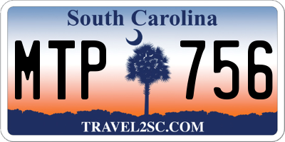 SC license plate MTP756