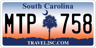 SC license plate MTP758
