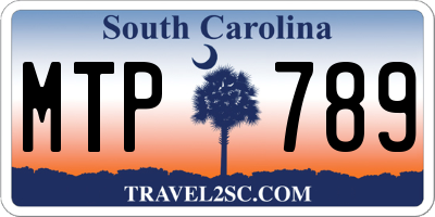 SC license plate MTP789