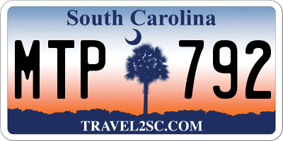 SC license plate MTP792