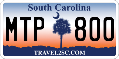 SC license plate MTP800