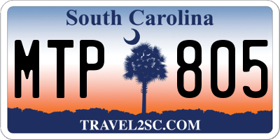 SC license plate MTP805