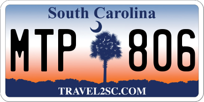 SC license plate MTP806