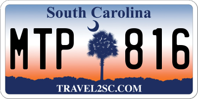 SC license plate MTP816