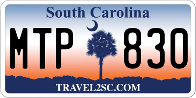 SC license plate MTP830