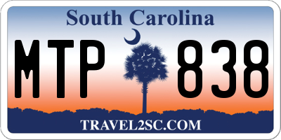 SC license plate MTP838