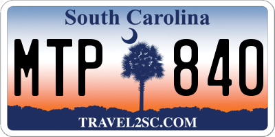 SC license plate MTP840
