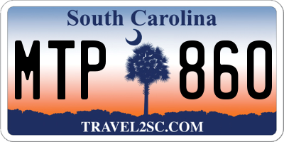 SC license plate MTP860