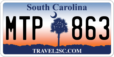 SC license plate MTP863