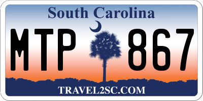 SC license plate MTP867