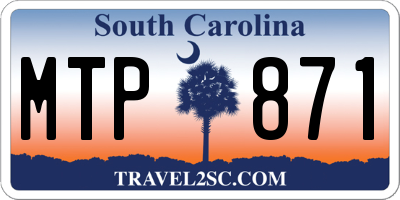 SC license plate MTP871