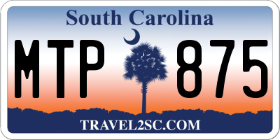 SC license plate MTP875