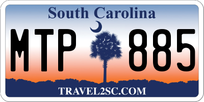 SC license plate MTP885