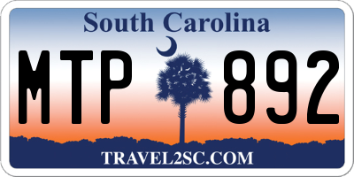 SC license plate MTP892