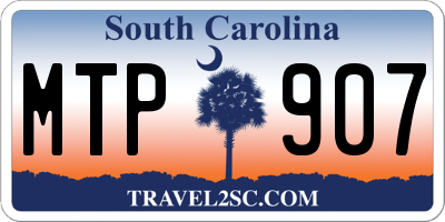 SC license plate MTP907