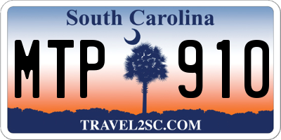 SC license plate MTP910