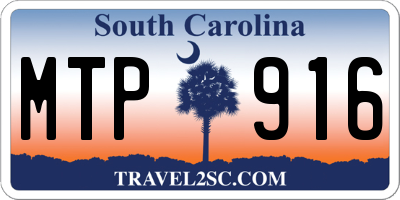 SC license plate MTP916