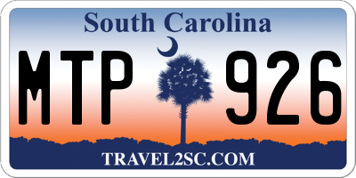 SC license plate MTP926