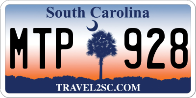 SC license plate MTP928